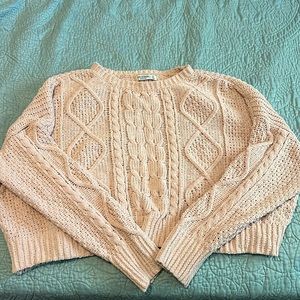 Crop dusty rose sweater